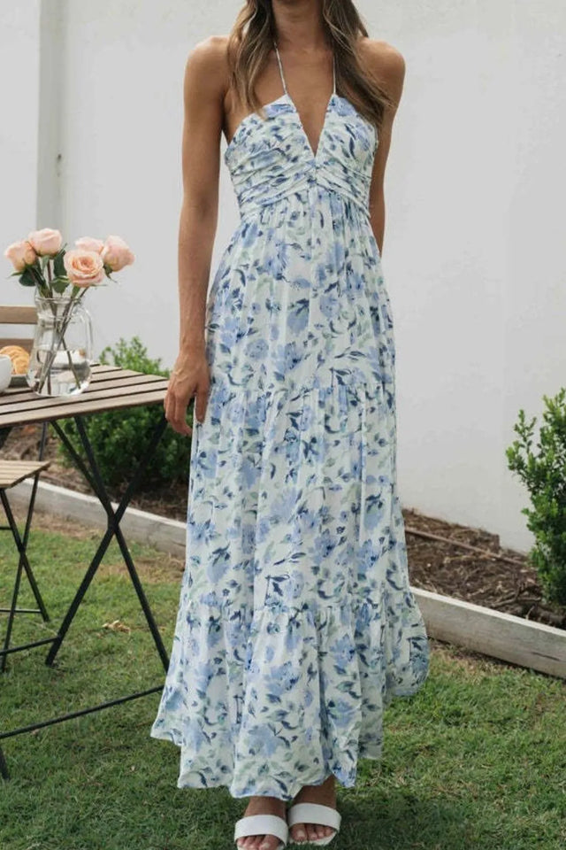 Printed Halter Neck Cami Dress.
