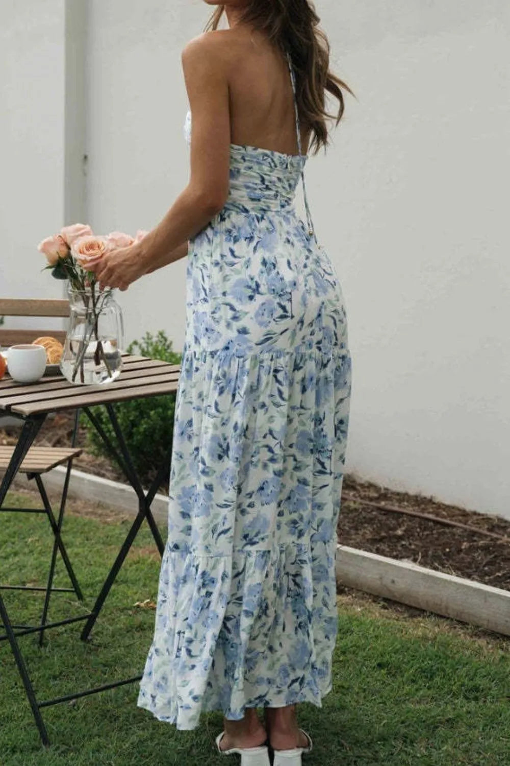 Printed Halter Neck Cami Dress.
