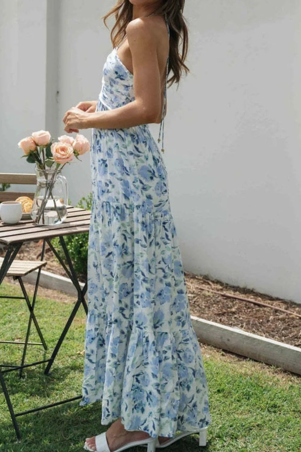 Printed Halter Neck Cami Dress.