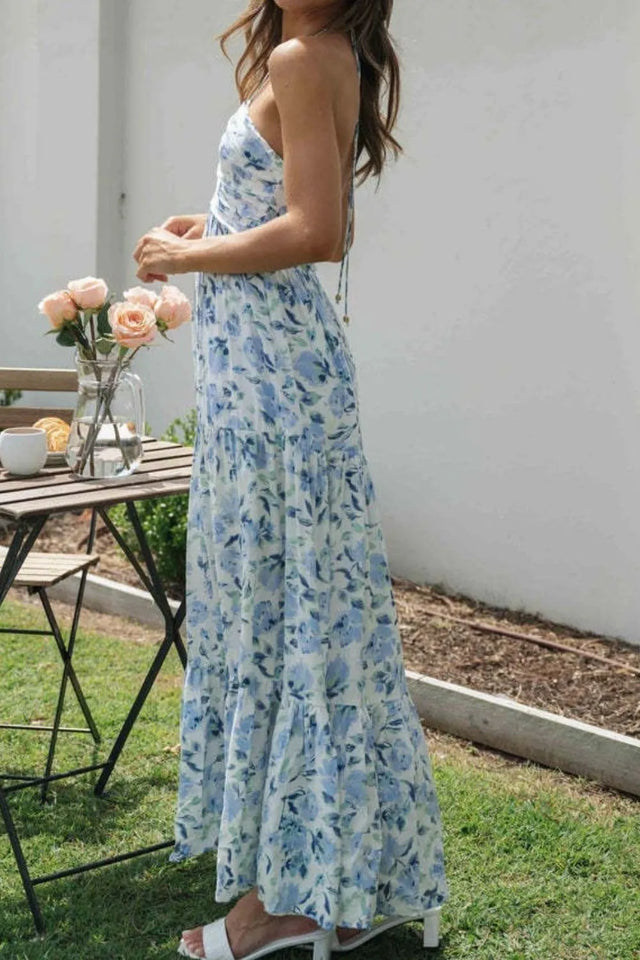 Printed Halter Neck Cami Dress.