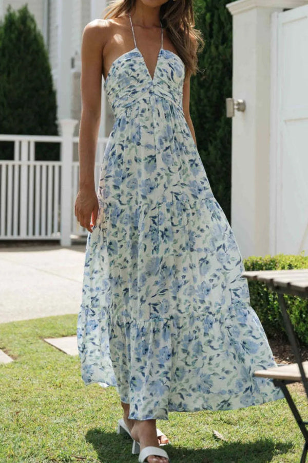 Printed Halter Neck Cami Dress.