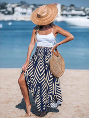 Printed High Waist Maxi Skirt.
