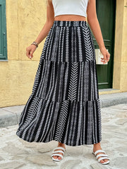 Printed High Waist Skirt.