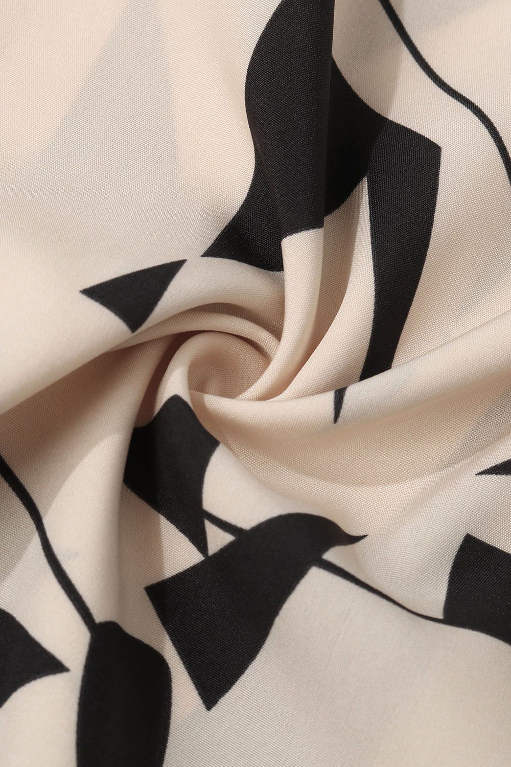 Perfee Printed Johnny Collar Blouse.