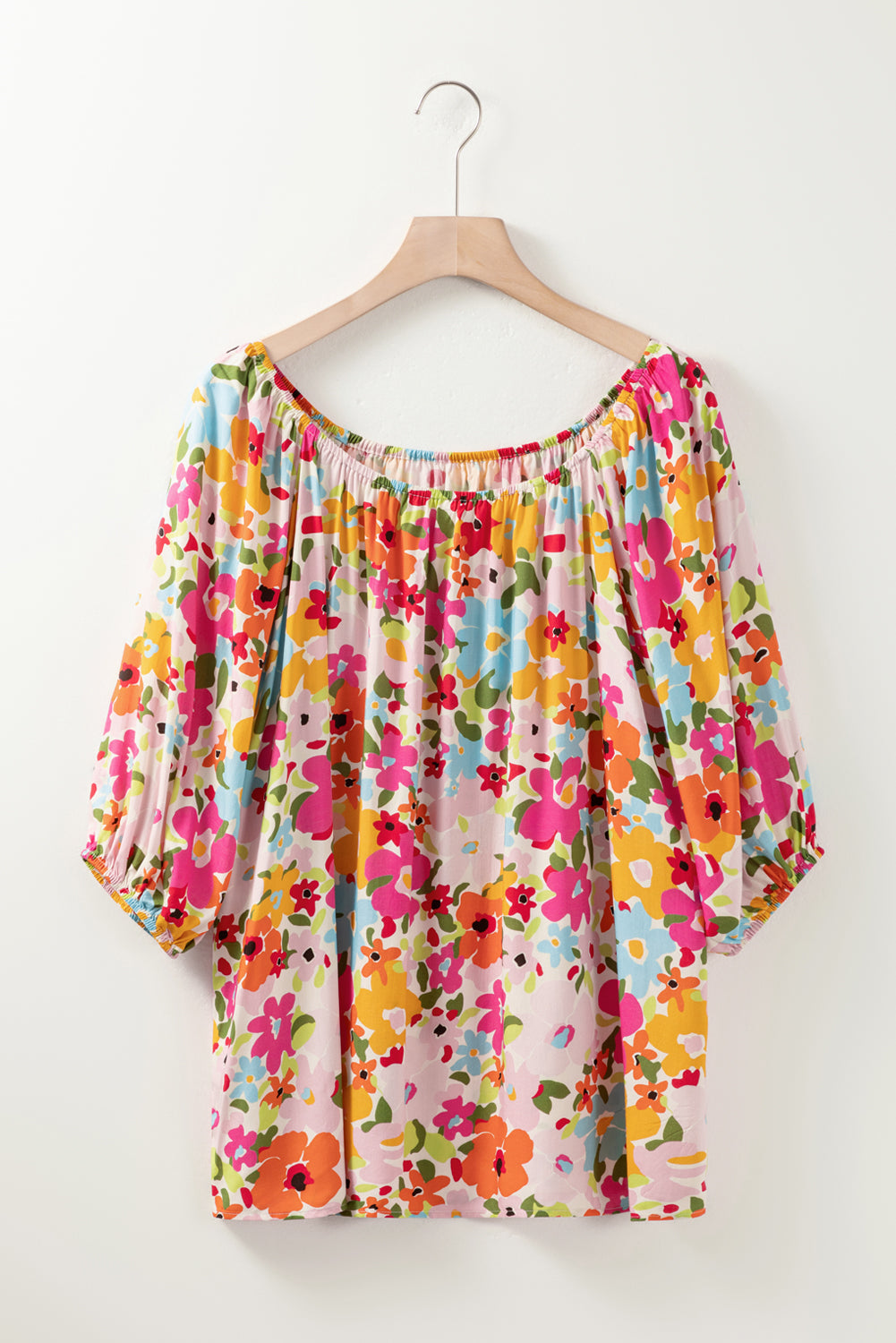Printed Round Neck Half Sleeve Blouse.