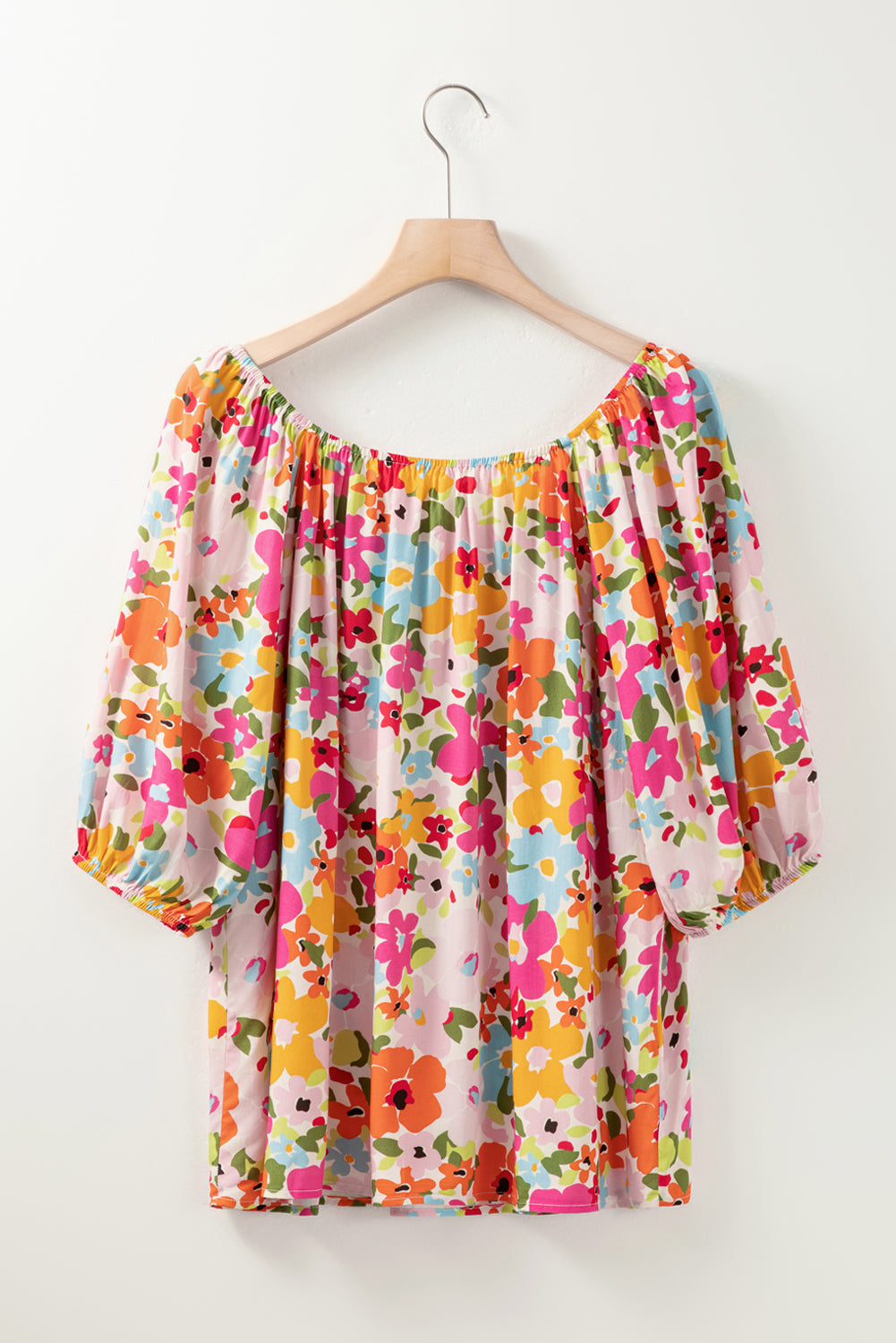 Printed Round Neck Half Sleeve Blouse.