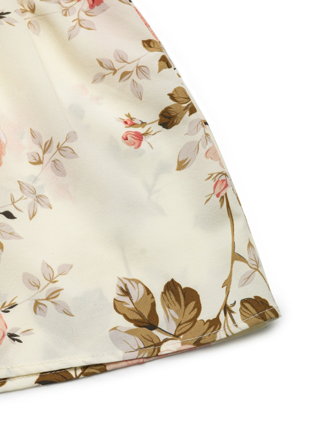 Printed Ruffled Hem V-Neck Sleeveless Dress.