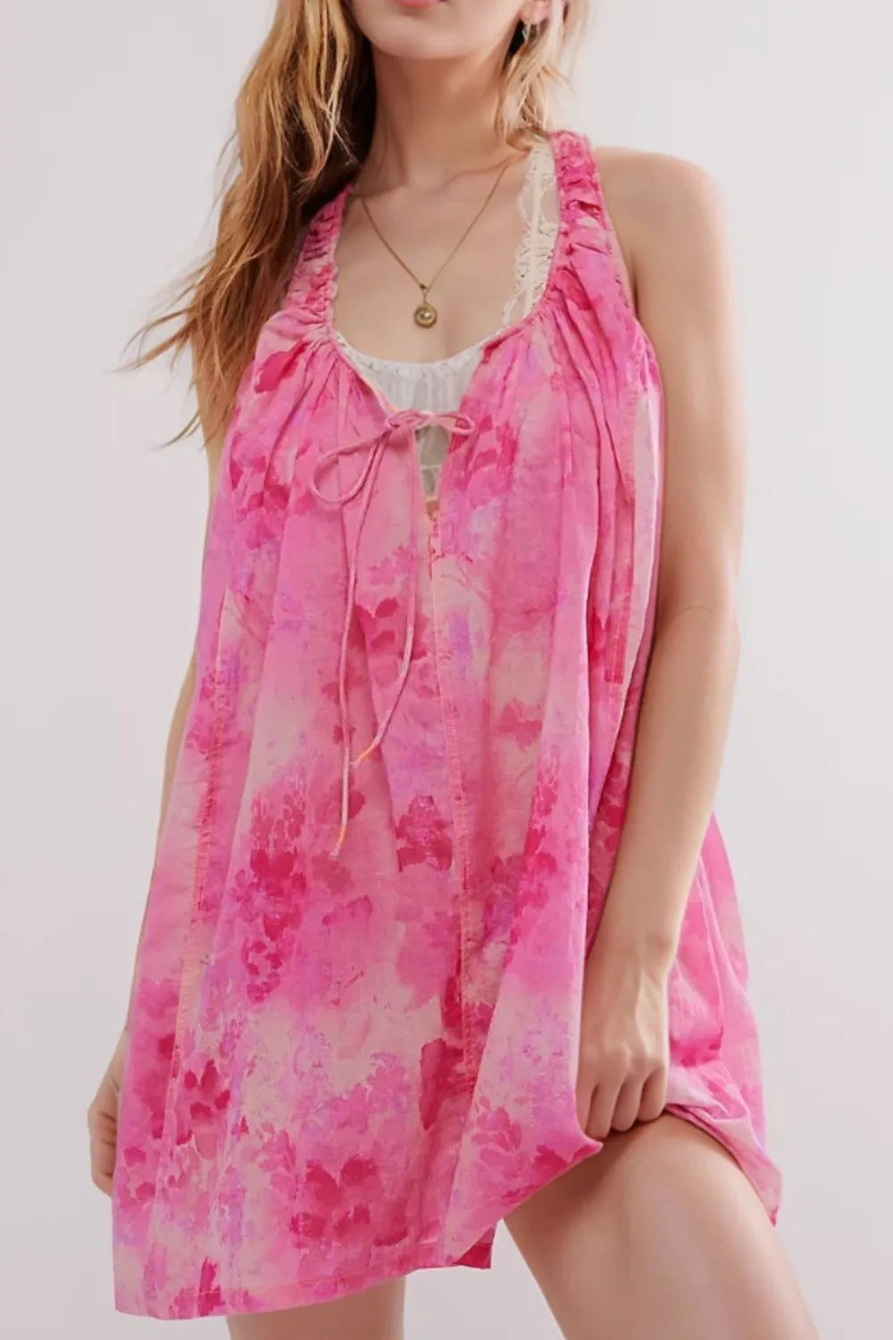 Printed Sleeveless Summer Mini Dress.
