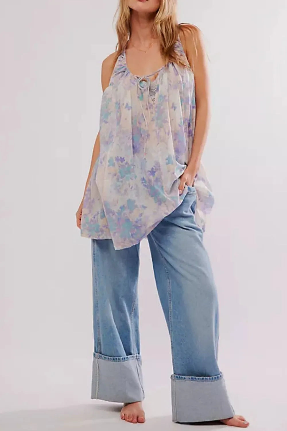 Printed Sleeveless Summer Mini Dress.