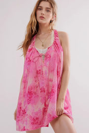 Printed Sleeveless Summer Mini Dress.