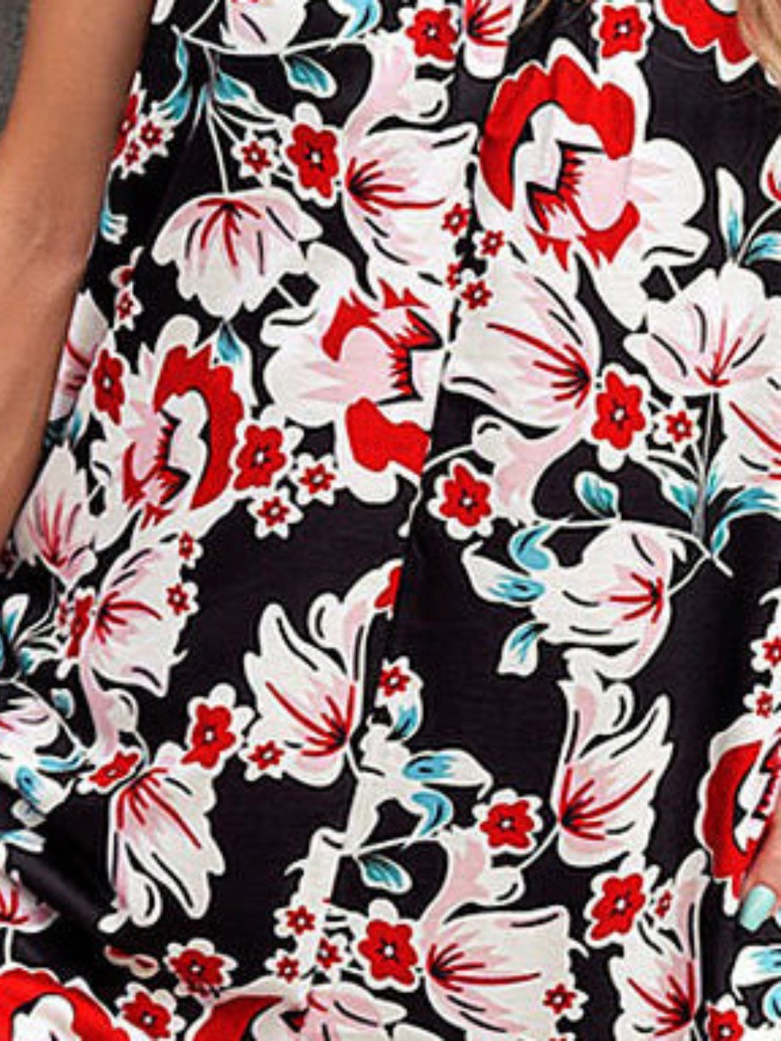 Printed Spaghetti Strap Jumpsuit with Pockets.