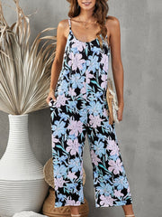 Cutout Off Shoulder Wide Leg Jumpsuit with Tie and Smocked Details.