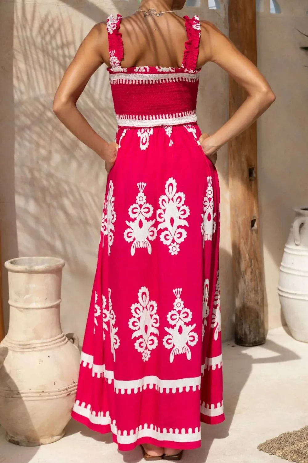 Printed Square Neck Cami Dress.