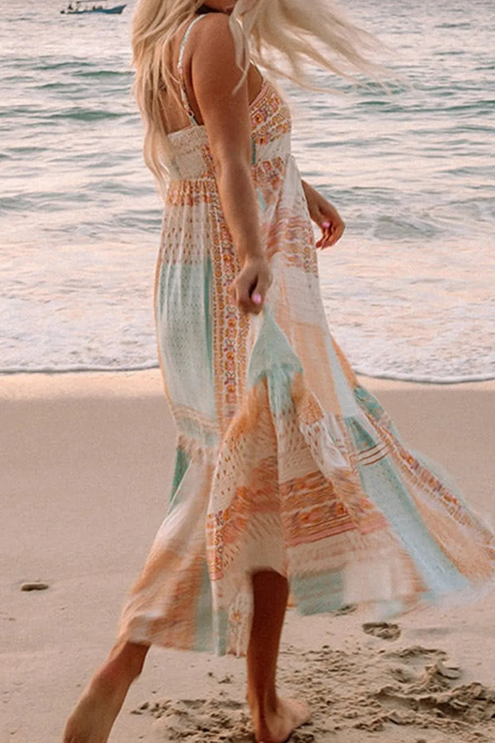 Printed Square Neck Cami Dress.