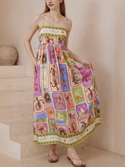 Printed Square Neck Cami Dress.