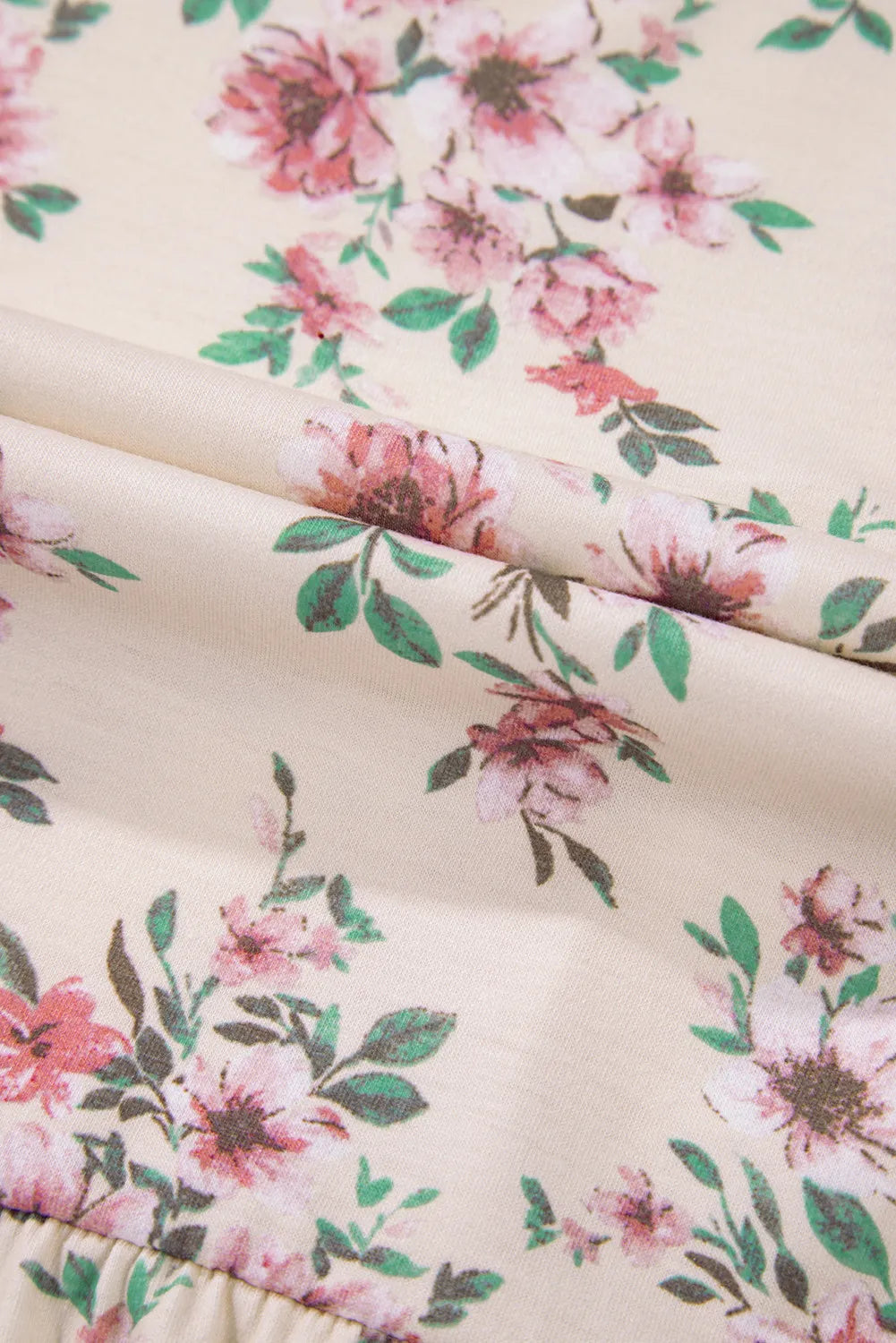 Printed Square Neck Long Sleeve Blouse.