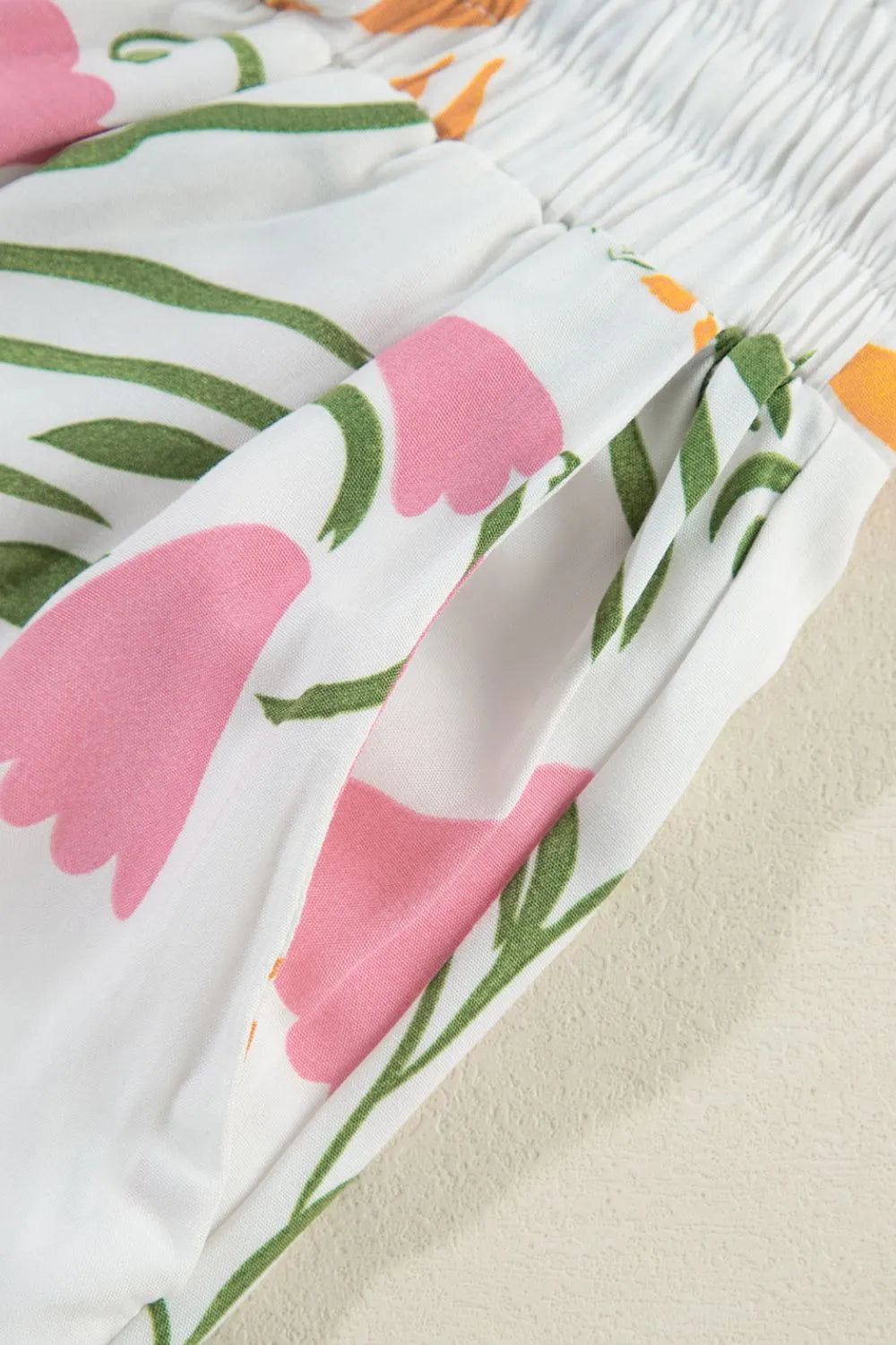 Printed Square Neck Top and Pants Set.