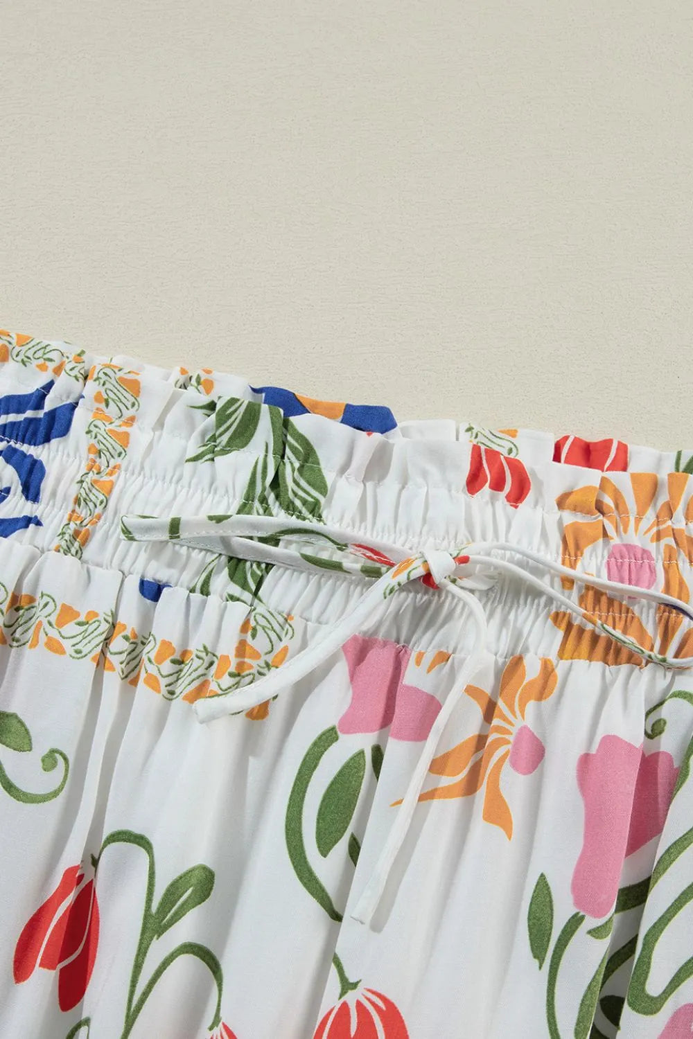 Printed Square Neck Top and Pants Set.