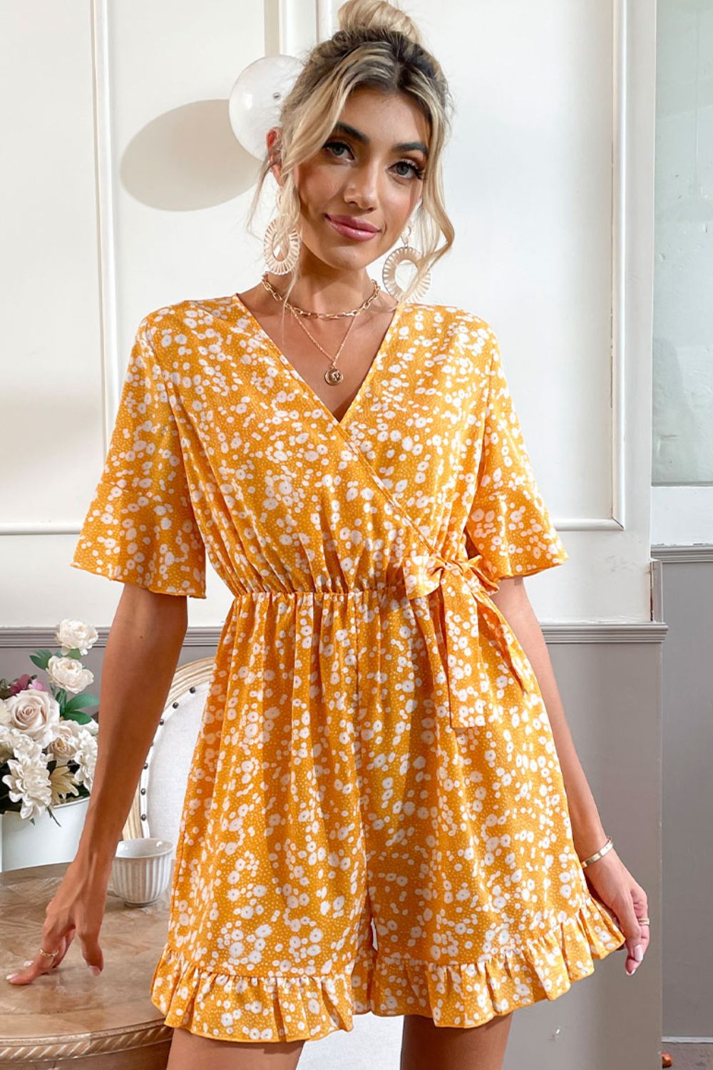 Tied Tube Wide Leg Jumpsuit.