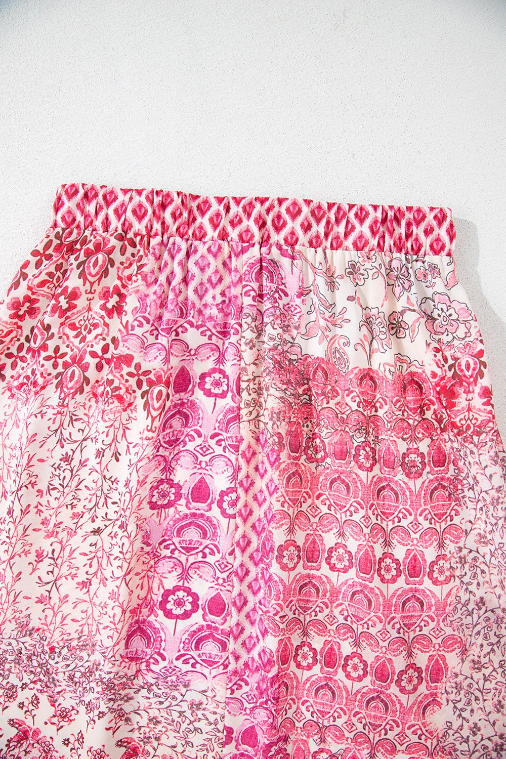 Printed Tassel Drawstring High Waist Maxi Skirt.