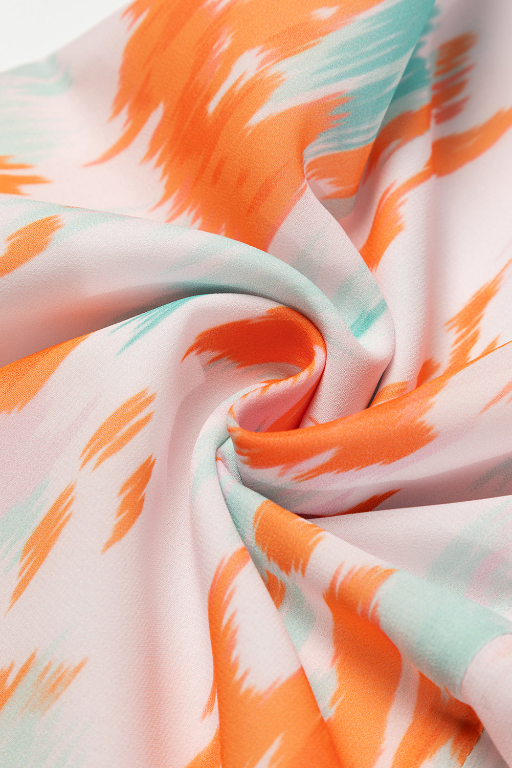 Printed Tie Neck Long Sleeve Blouse with Tied.