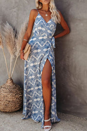 Printed Tied Maxi Cami Dress.