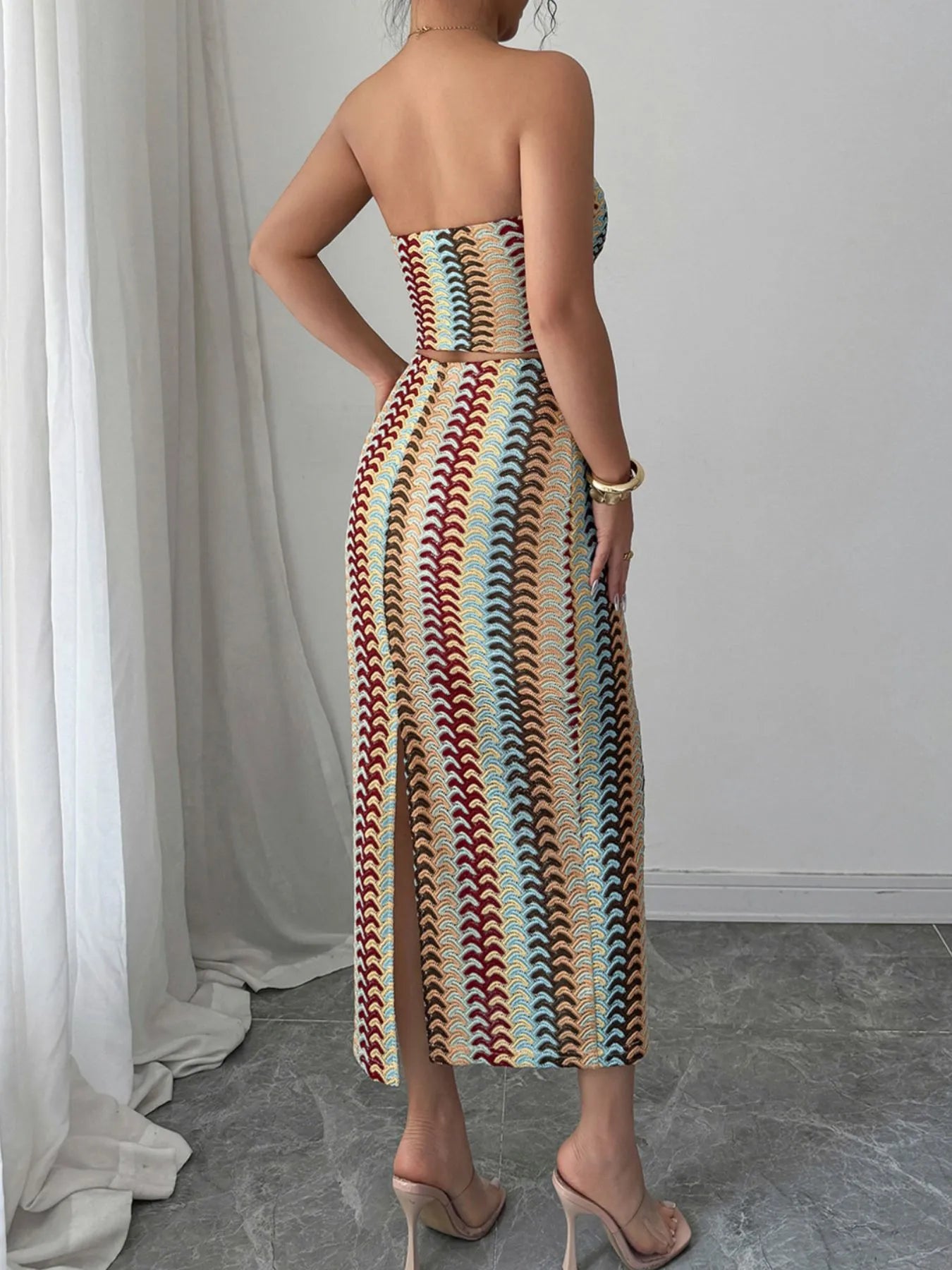 Printed Tube Top and Skirt Set.