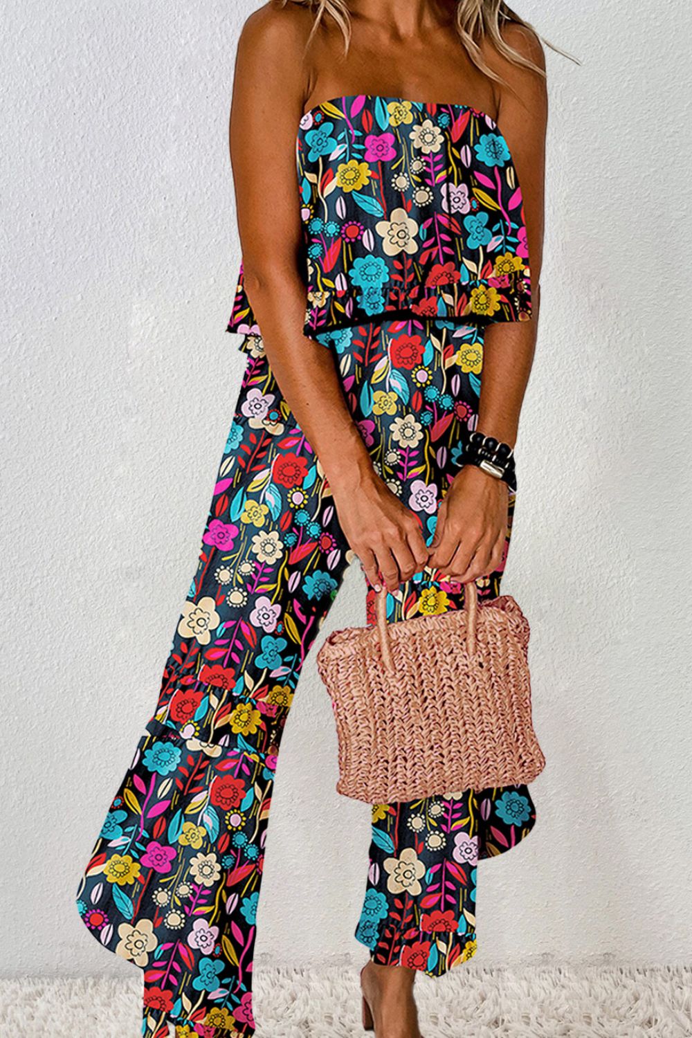 Plaid Sleeveless Button Down Romper with Ruched, Tied, Drawstring, and Pockets.