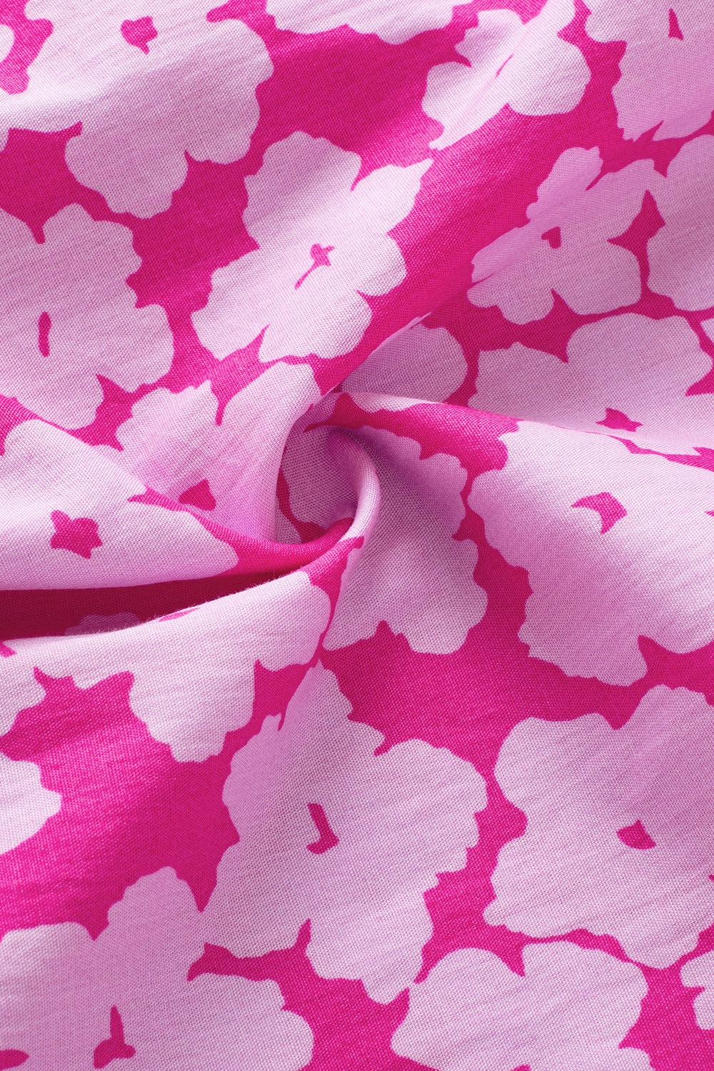 Printed V-Neck Flounce Sleeve Blouse.
