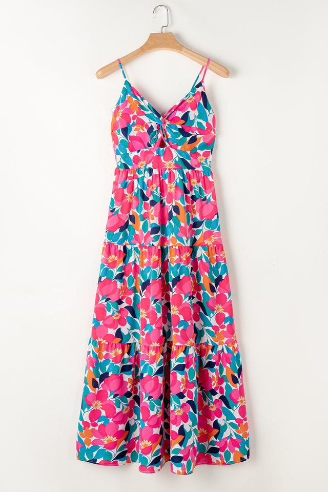 Printed V-Neck Maxi Cami Dress.