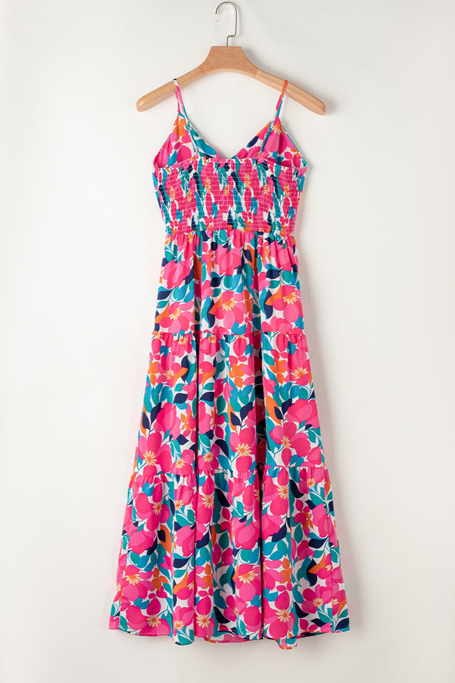 Printed V-Neck Maxi Cami Dress.
