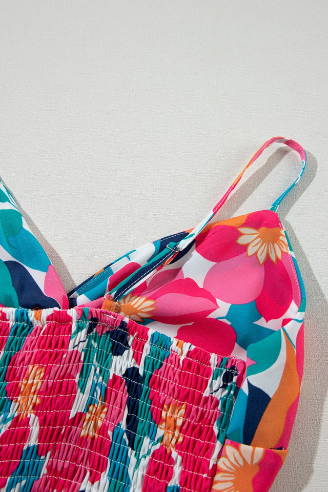 Printed V-Neck Maxi Cami Dress.
