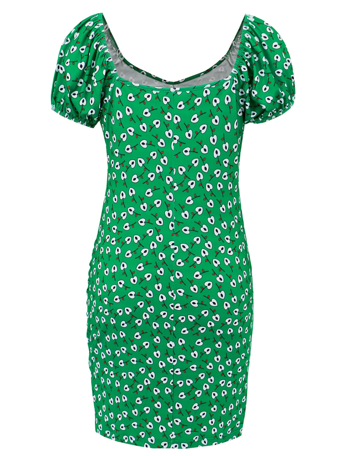 Printed V-Neck Short Sleeve Mini Dress.