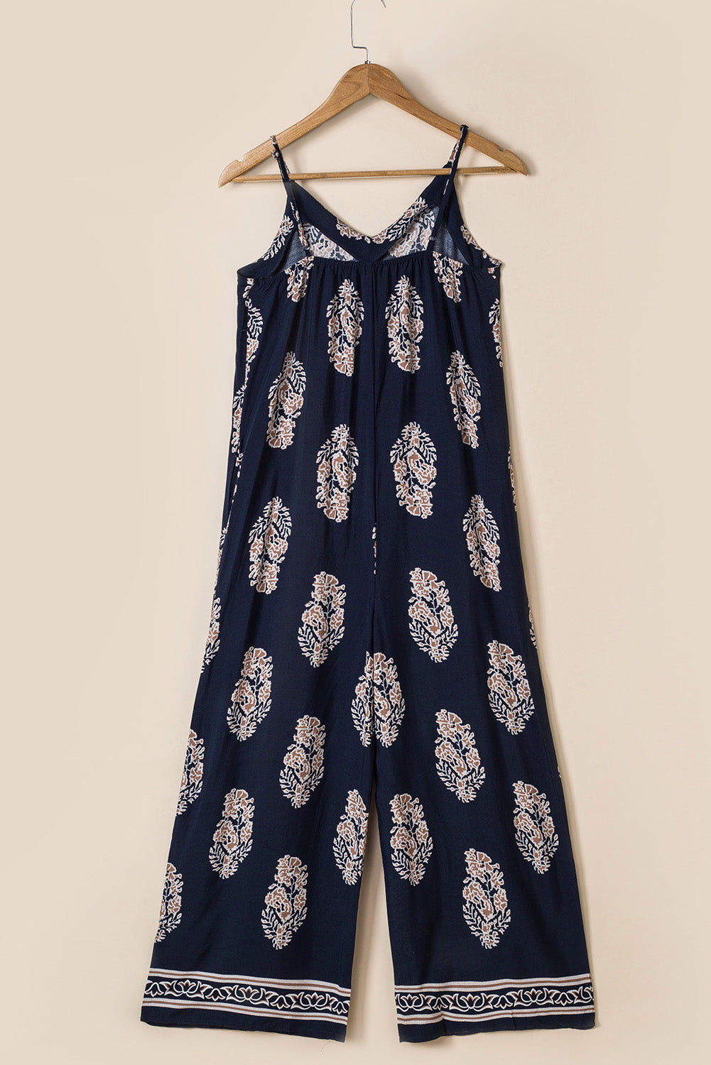 Printed V-Neck Sleeveless Jumpsuit.
