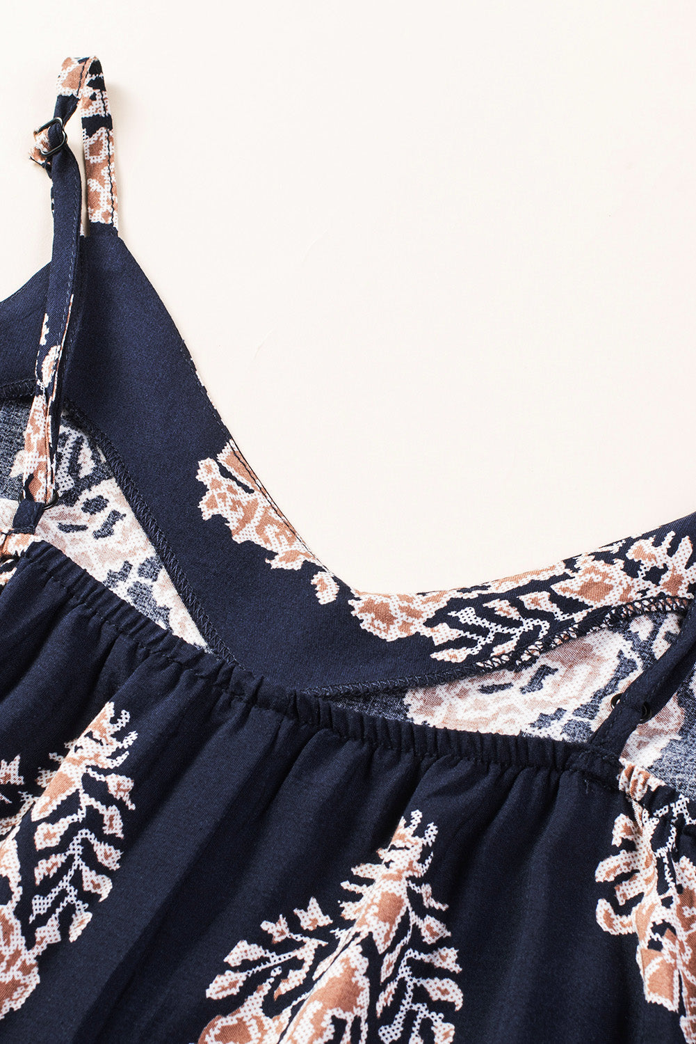 Printed V-Neck Sleeveless Jumpsuit.