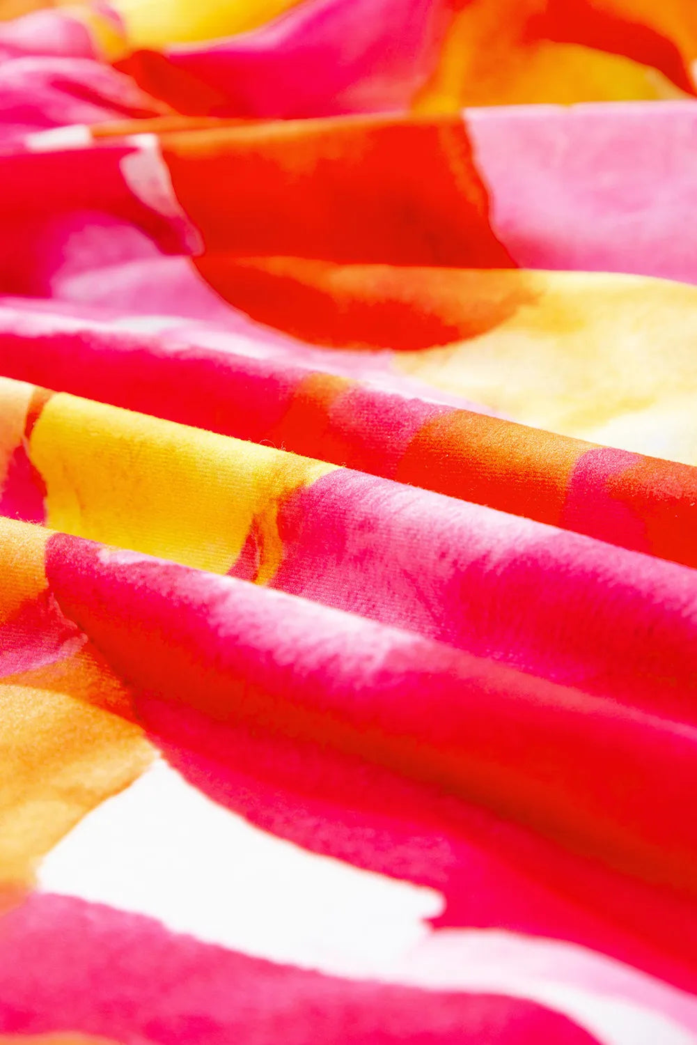 Printed V-Neck Three-Quarter Sleeve Blouse.