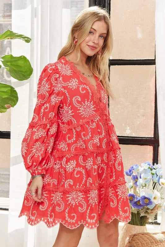 Adora Puff Sleeve Floral Dress.