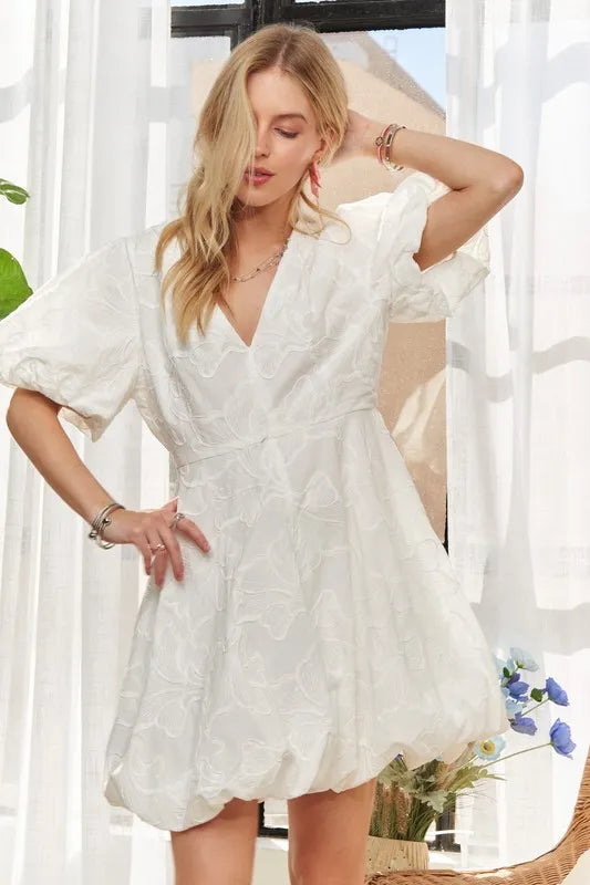 Adora Puff Sleeve Floral Dress.
