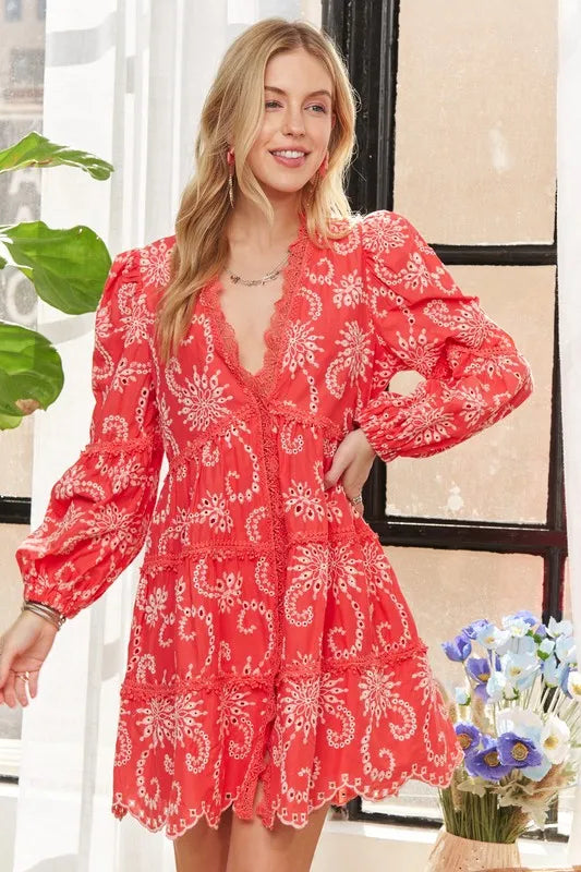 Adora Puff Sleeve Floral Dress.