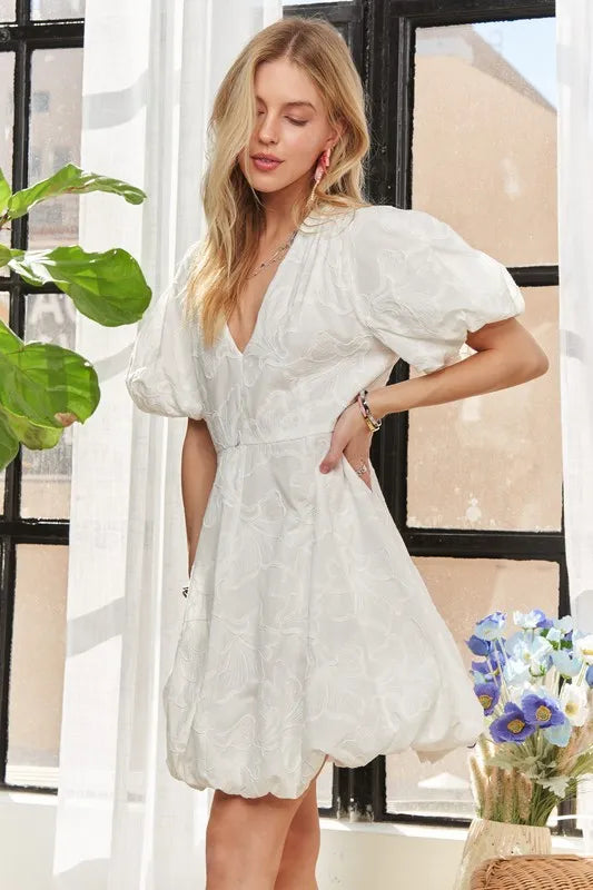 Adora Puff Sleeve Floral Dress.