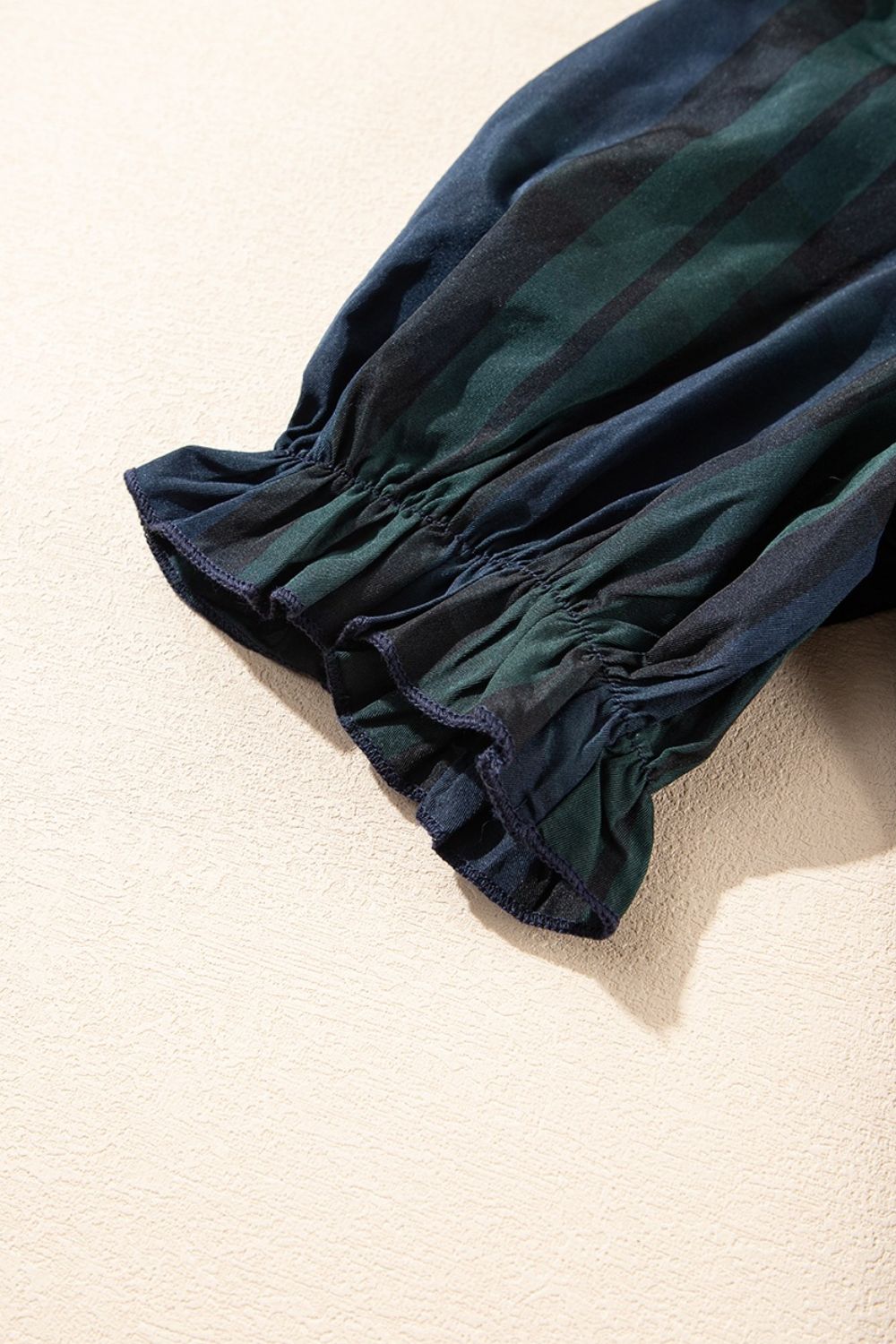 Puff Sleeve Frilled Trim Elegant Blouse with Buttoned.