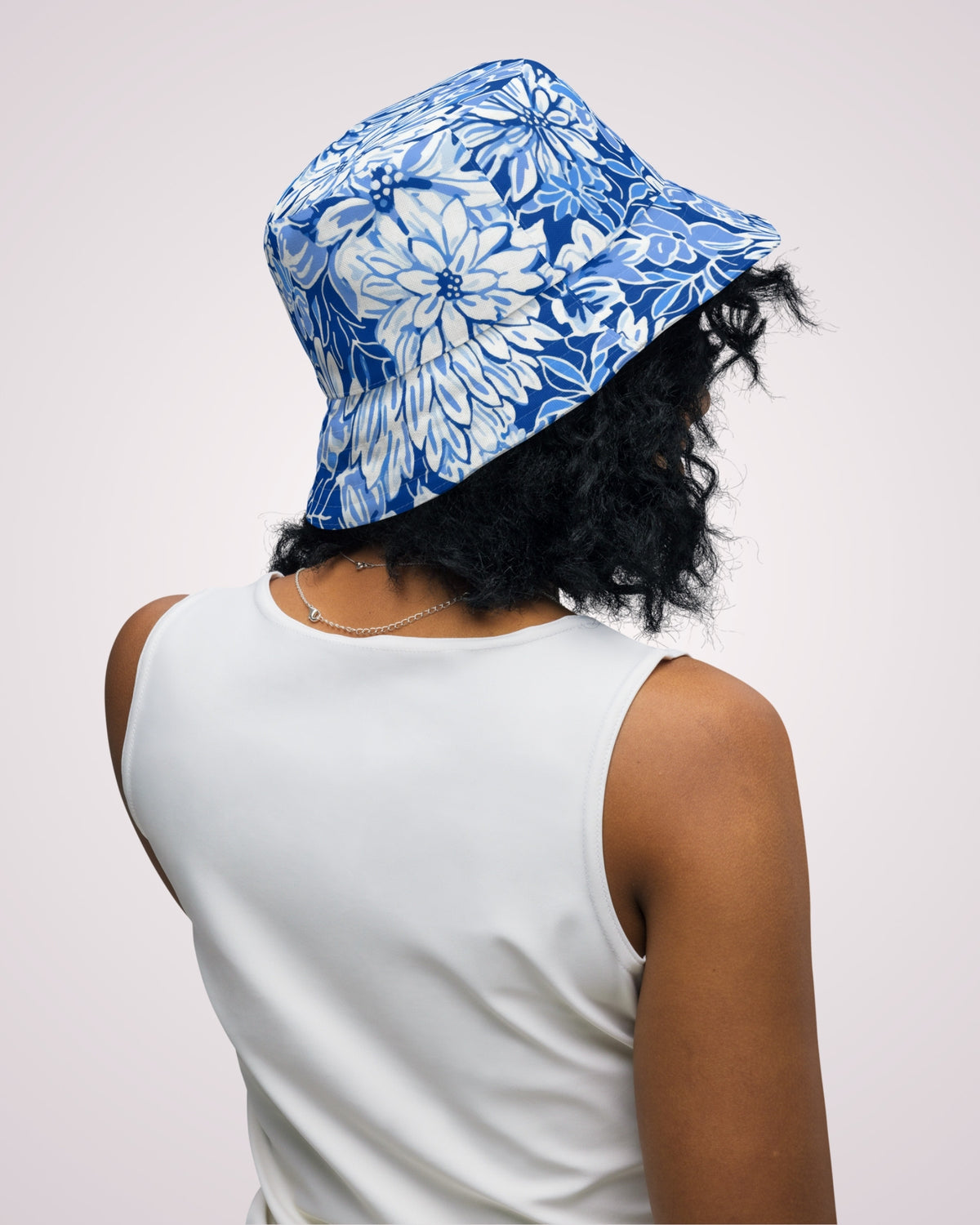 Reversible Bucket Hat - Blue Floral V