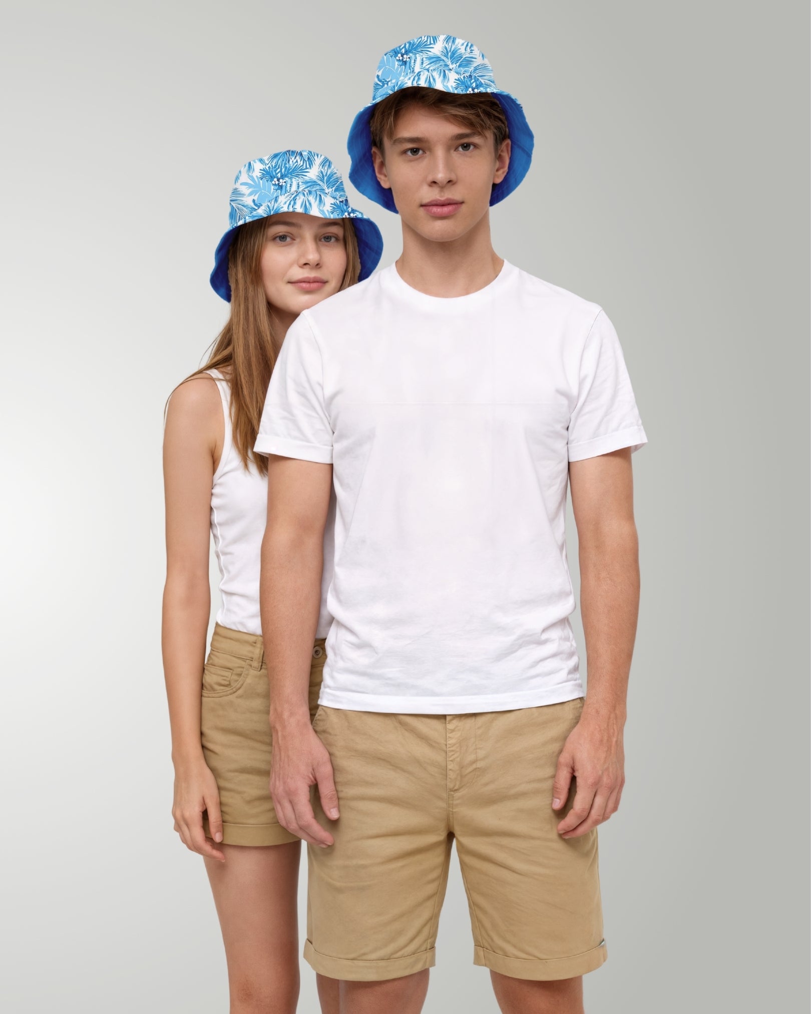 Reversible Bucket Hat - Blue Palms