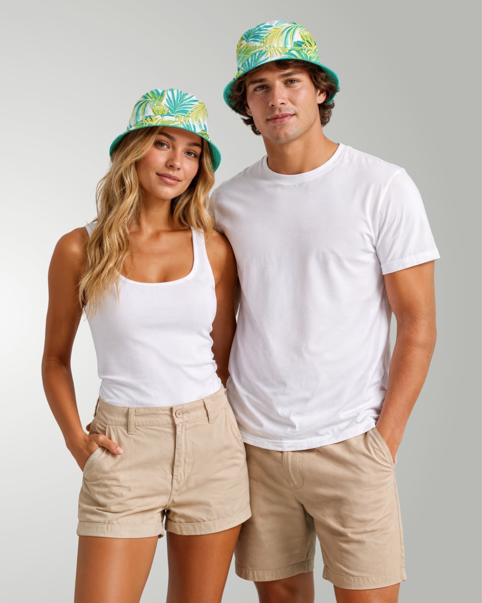 Reversible Bucket Hat - Green Palms