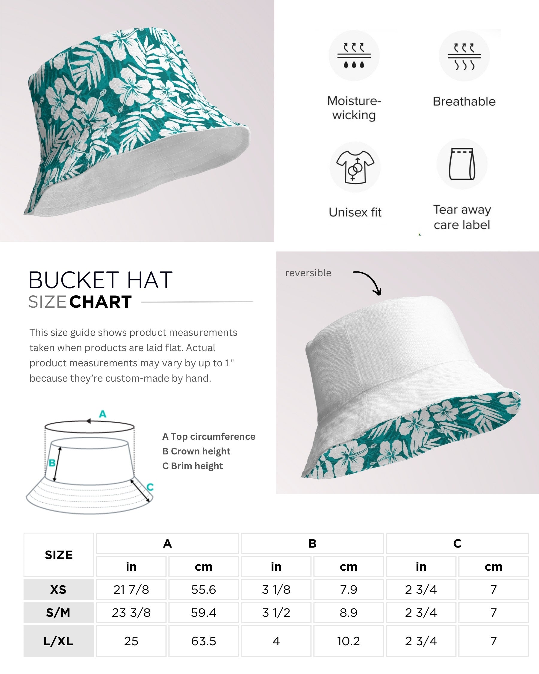 Reversible Bucket Hat - Hawaiian Tropix II