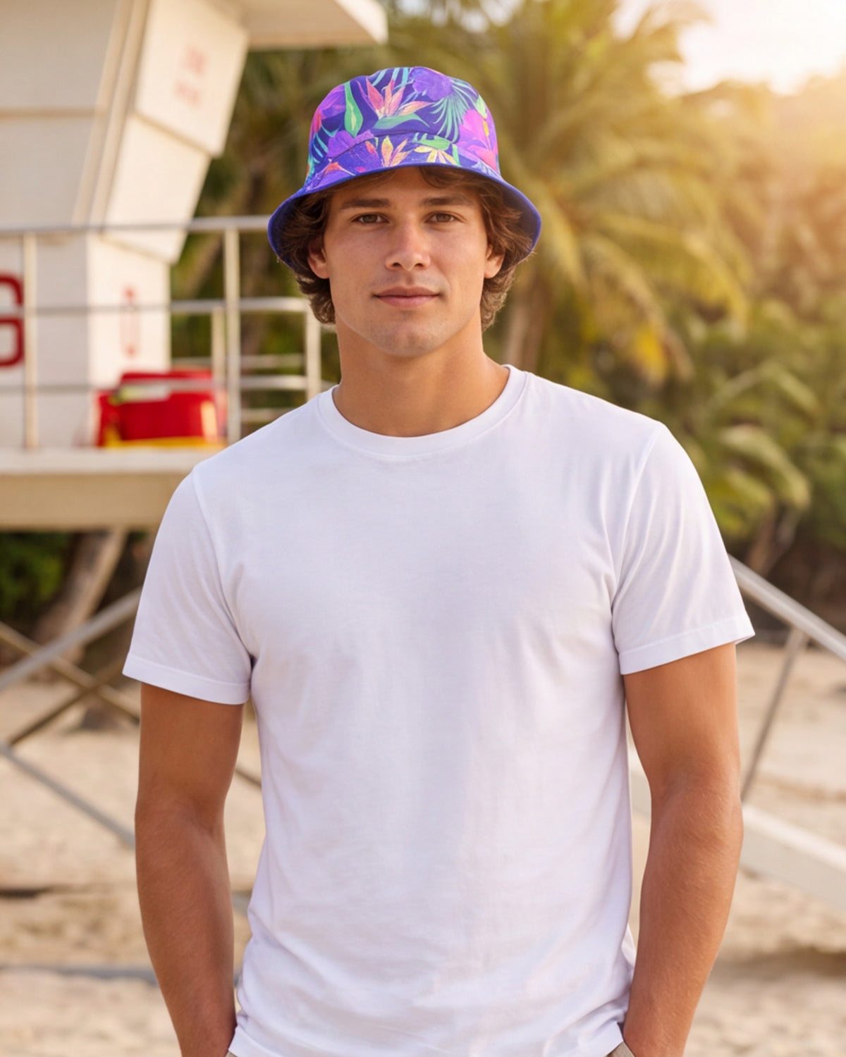 Reversible Bucket Hat - Purple Paradise