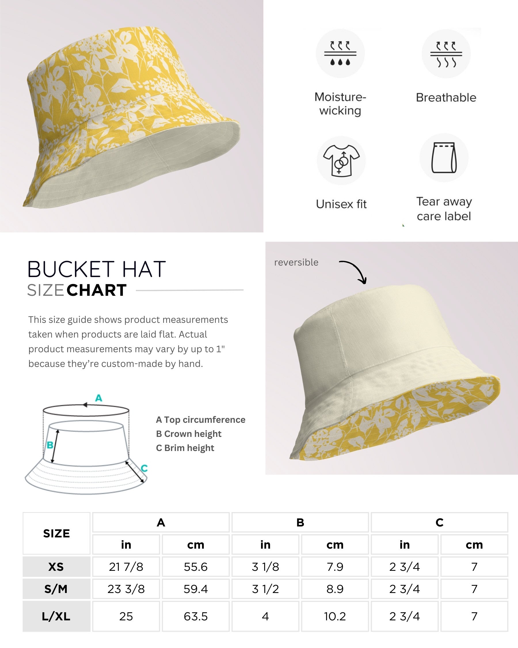 Reversible Bucket Hat - Tropical Floral IV