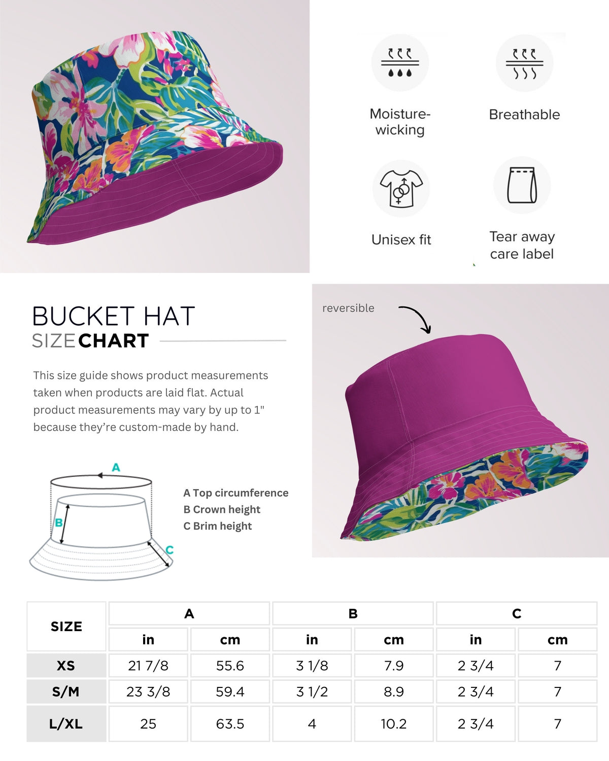 Reversible Bucket Hat - Tropical XIX