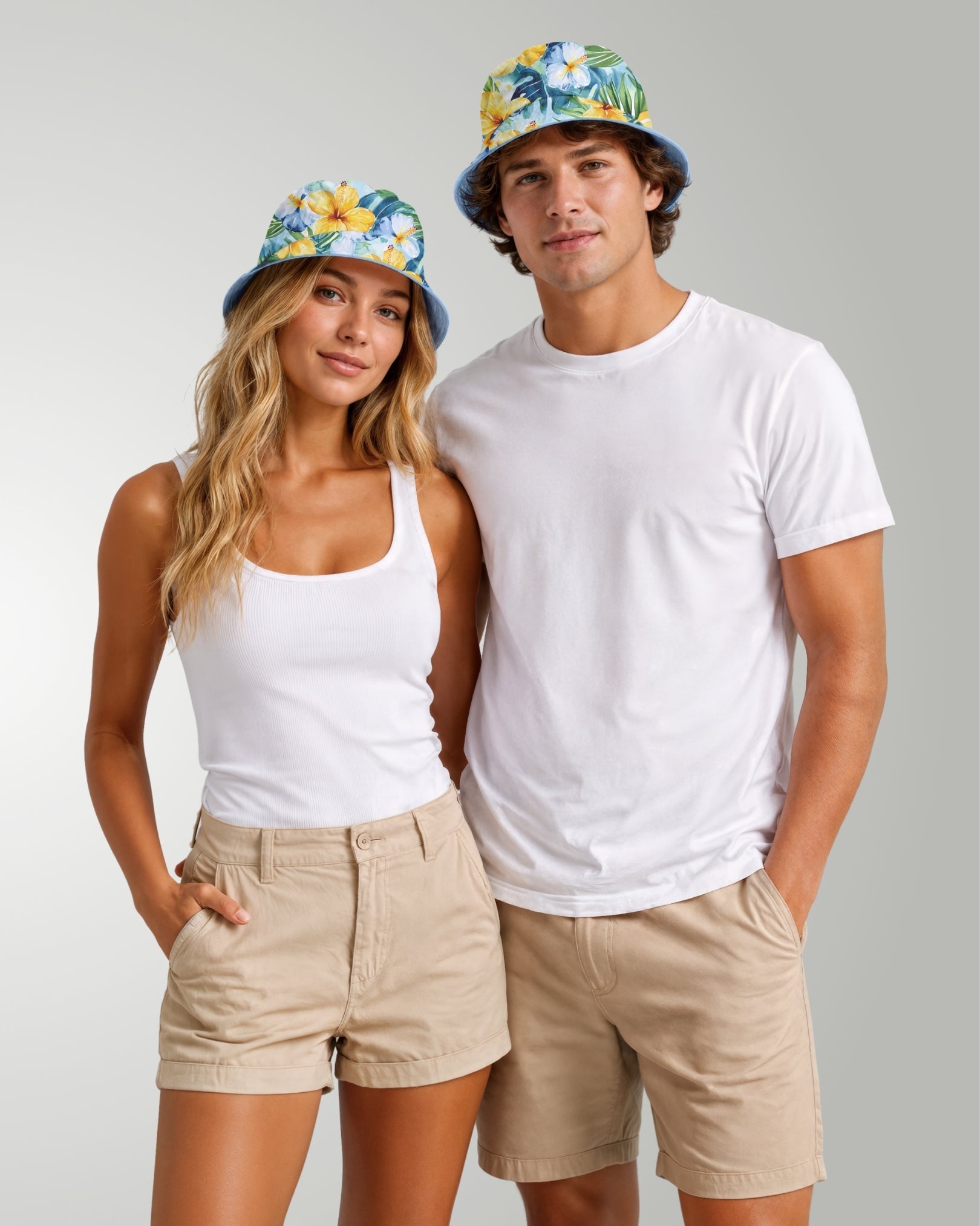 Reversible Bucket Hat - Yellow Hibiscus