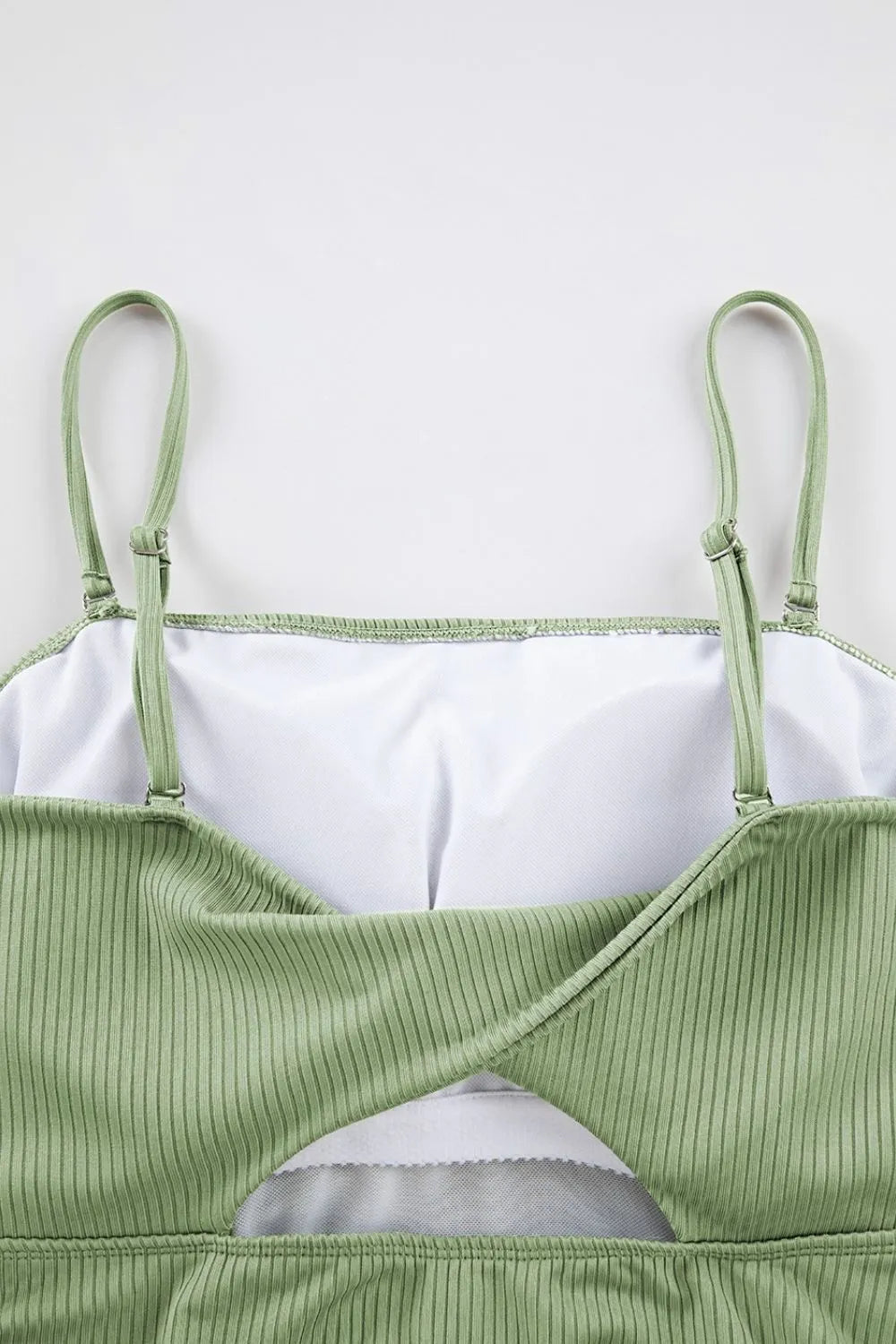 Ribbed Drawstring Sides Cutout One Piece Swimsuit.